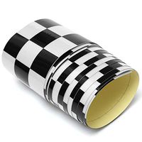 7.6x275cm Vinyl Decal Tape Black&White Checkered Vehicle Sticker Fashion Vinyl Wrap for Car Bike Motorcycle Truck