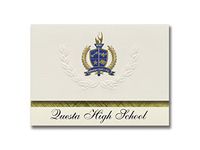 Signature Announcements Questa High School (Questa, NM) Graduation Announcements, Presidential style, Basic package of 25 with Gold & Blue Metallic Foil seal