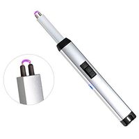 Kivors Advanced Electric Arc Lighter - Rechargeable Windproof Long Neck Plasma Arc Beam Lighter Flameless for Grill Stove Candle (Silver)