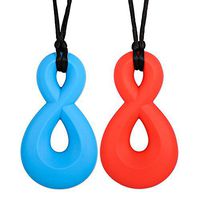 Chewelry for Boys & Girls - Sensory Chew Necklace - Chewlery for Autism ADHD Oral Motor Chewing Biting Teething Needs - Infinity Twist 2-Pack by Solace