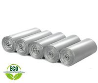 Trash bags, Garbage Bag 4 Gallon Small for Kitchen, Multipurpose Everyday Use Trash Liners for Bathroom, Bedroom, Home, Office, Trash Cans and Garbage Bins, 5 Rolls, 100 Counts (Silver)