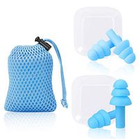 Earplugs Silicone Ear Plugs Noise Cancelling Comfortable Reusable Waterproof Earplugs(2 Pair) for Sleeping Snoring Swimming Concerts Shooting and Airplanes with Travel