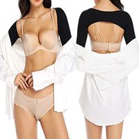 Elastic Compression Arm Shapers Back Shoulder Support Wrap Correct Posture Corrector Long Sleeves Slimmer Shapewear (L, Black)