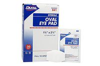 Dukal Eye Pad, Sterile, Bulk Pack, 1-5/8" x 2-5/8", White (Pack of 1000) (841B)