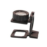 Metallic HD 10x Fold-in Supervisor Desktop Magnifier 20x Non-Illuminated Alloy Illuminated Mirrored Eye 20x Easy Carrying Cloth Magnifier