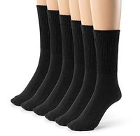 Silky Toes 3 or 6 Pack Women’s Bamboo Diabetic Seamless Soft Non-Binding Crew Socks, Also Available In Plus Sizes (9-11 (Average), Black -6 Pairs)