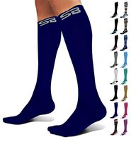 SB SOX Compression Socks (20-30mmHg) for Men & Women - Best Stockings for Running, Medical, Athletic, Edema, Diabetic, Varicose Veins, Travel, Pregnancy, Shin Splints (Solid - Navy, X-Large)