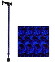 NOVA Designer Walking Cane with T-Grip Molded Handle, Lightweight and Adjustable Walking Stick, Black and Blue Design