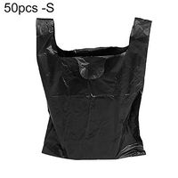 farawamu Garbage Bags, 50Pcs Disposable Thicken Household Plastic Garbage Waste Trash Bags with Handle S