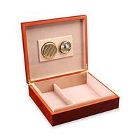 Cigar Humidor Desktop Cigar Box，with Humidifier and Hygrometer, Cedar-Lined Compact Cigar Cabinet, Professional Storage Cigar Box, Cigarette Box Men's Gift Box, Can Hold 20 Cigars Wood Lined