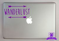 Overly Attached Decals Wanderlust Arrows Vinyl Decal Sized to Fit A 13" Laptop - Purple