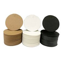 HugeDE 200 Pcs Round Kraft Paper Gift Tags Crafts Hang Tags Label Tags Price Tags Black