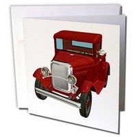 3dRose Greeting Cards, 6 x 6 Inches, Pack of 12, A Classic Red Pickup Truck (gc_179984_2)