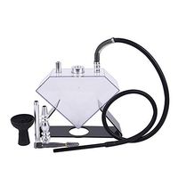 Arabian Acrylic Hookah Set Naghile Hookah Water Pipe Nargile Hookah Hose Charcoal Tobacco Hookah Accessories Party Gifts,Black