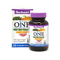 Bluebonnet Nutrition Men’s One Vegetable Capsule, Whole Food Multiple, K2, Organic Vegetable, Energy, Vitality, Non-GMO, Gluten Free, Soy Free, Milk Free, Kosher, 30 Vegetable Capsules, 1 Month Supply