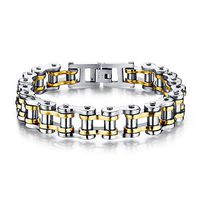 LoyaHyeok Men Bikers Bracelet, Stainless Chain Bracelet, Motorcycle Chain Wristband Bracelet for Men