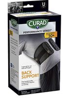 CURAD Performance Series Back Support Designed for Active Seniors 50+, Large Easy to Grip Tabs & Loops for Easier Application, Helps with Moderate to Lower Back Pain