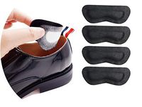 Premium Leather Heel Pads Grips Liners Inserts for Shoes Too Big,Unisex Prevent blisters，Shoe Filler Improved Shoe Fit and Comfort, 2 Pair0.28inch Thick-Black