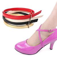 Ewanda store 5 Pairs Women's Long Detachable Suede Shoe Strap,Boat Shoe Anti Slip Shoe Straps High Heels Shoelace Accessories with Buckle(Coffee)