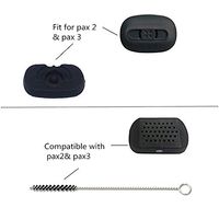 Replaceable O ven Lid for Pax 2 and Pax 3, Black Flat and Raised Port, Adjustable Sandwich Pusher for Pax 2 and Pax 3, Black Cleaning Brush