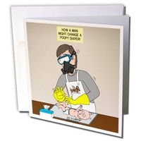 3dRose A Male Approach to Changing A Poopy Aka Daddy Diaper Duty - Greeting Cards, 6" x 6", Set of 6 (gc_235472_1)