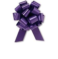 Purple Flora Satin 5.5 Inch Wide Pull String Bows - 20 Loops 10/pkg