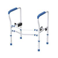 LUOER Portable Healthcare Adjustable Bathroom Safety Toilet Rail With Strong Suction Handle Medical Toilet Safety Frame For The Elderly And The Pregnant Safe Support Bathroom Aid- Curved Design,Blue