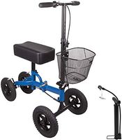All Terrain Knee Scooter with Free Air Pump, Upgraded Medical Knee Walker Alternative to Crutches for Broken Leg and Foot Injuries