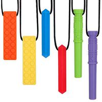 Colovis Sensory Chew Necklace 6 Pack for Autistic Children,Chewing Pendant Silicon Chewing Tool for ADHD,Teething,Biting Needs