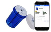 Jini Pill Magic 7-Blue Smart Weekly Pill Organizer- Instantly Set Pill Reminder, Record Pill Taken & Location By Just Tapping The Logo With Your Phone