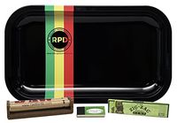 Zig Zag Organic Hemp King Size, RAW 110mm Roller and Quintessential Organic Hemp Tips with Rolling Paper Depot Rolling Tray (Rasta Racer) - 4 Item Bundle