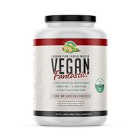 Vegan Fantastic! Plant Based Protein Powder Raw Unflavored, Dairy Free, Paleo and Keto Friendly, Gluten Free, Non-GMO, No Added Sugars or Fillers, 23g Protein & 5.7g BCAA per Serving, 3lb/42 Servings
