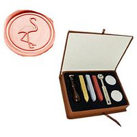 MNYR Vintage Lovely Flamingo Decorative Wedding Invitations Gift Cards Paper Stationary Envelope Seals Wax Seal Stamp Sealing Wax Stamp Gift Box Candles Wax Sticks Melting Spoon Kit Set