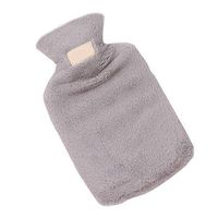 Rubber Hot Water Bottles Bag, Winter Portable Filled Heat Water Bottle with Detachable Cover for Warming Hands Feet Belly,Gray