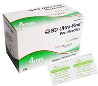 [BD] Ultra Fine Pro Pen Needles 4mm x 32g 100ct Bundle with Alcohol Wipes