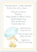 Umbrella and Rain Booty Baby Shower Invitations - Set of 20
