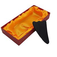 HIGH Quality Hand-Made Anti Aging Facial and Body Massage Tool for Beauty Care, Extended to Gua Sha Physical Scraper for Point Treatment (Box Included) (Black)