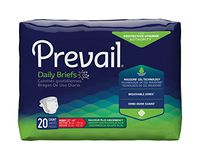 Prevail Adult Medium Briefs with Tabs Diaper 32-44 Case of 80 Heavy Absorbency