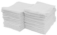 S&T INC. 593901 White 24pk Cotton Terry Cleaning Towels, 24 Pack