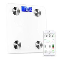 Bluetooth Body Fat Scale Smart Scale Digital Bathroom Wireless Weight Scale, G-shaped sensor, Body Composition Analyzer With Smartphone Lcd Display, 180kg, 28 28cm,White