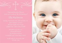 Bay Breeze with Cross Girl Photo Christening Invitations - Set of 20