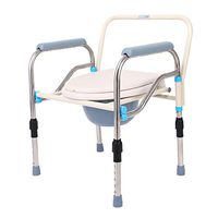 Folding Bedside Commodes, Toilet Chair, Shower Transport Homecare, No Tool Installation, Height Adjustable