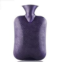 Filled with Water Hot Water Bottle Thick PVC Rubber Unique Non-Slip Anti-scalding Texture Non-Toxic Odorless Hand Warmers (Color : Purple, Size : 1800ML)