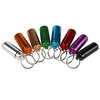 Andux Land 6PCs Waterproof Airtight Aluminum Pill Box Medicine Holder Case Capsule Bottle Pill Fob Kit Container Random Colors HWYH-01