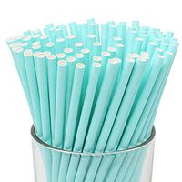 Just Artifacts Decorative Solid Paper Straws (100pcs, Solid, Light Blue)