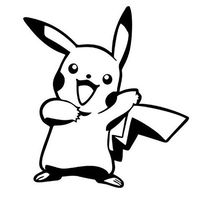 Cute Pikachu Dancing - Vinyl 4" tall (Color BLACK) decal laptop tablet skateboard car windows sticke