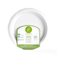 Repurpose 100% Compostable Plates | Plant Based Bagasse | 9 Inch | 20 Eco Friendly Disposable Plates