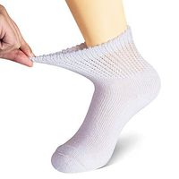 MD Diabetic Socks Mens and Womens Half Cushion Circulatory Quarter Socks for winter Loose Fit 6 Pack S6White10-13