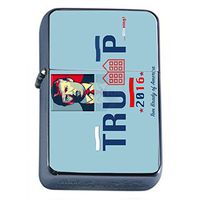 Donald Trump Flip Top Oil Lighter S3 Smoking Cigarette Smoker Includes Silver Case Presidential Candidate