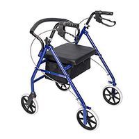 Soleils Rollator Walker with Seat, Iron Foldable Rolling Walker with 8-inch Wheels Supports up to 286 lbs, Medical Walker.
